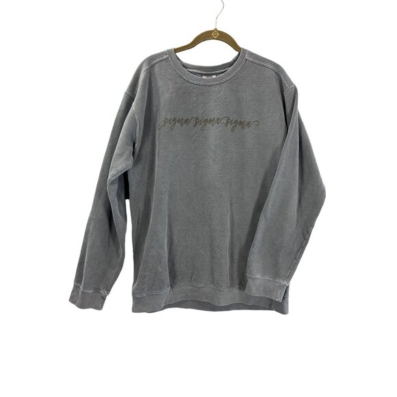 Sigma Sigma Sigma Comfort Colors Sweatshirt - Medium - Gray - Sorority Greek - Picture 1 of 7